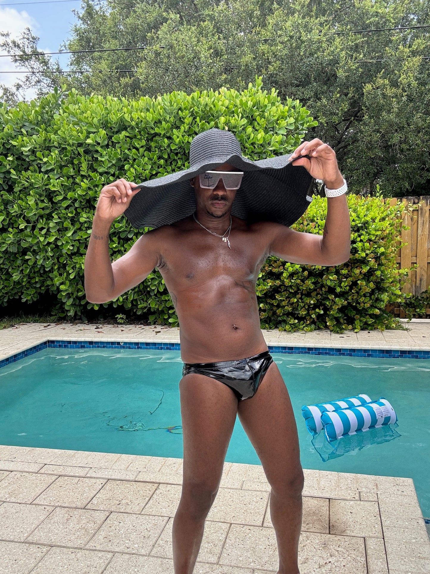 "Slick and Shiny" PVC Swim Brief