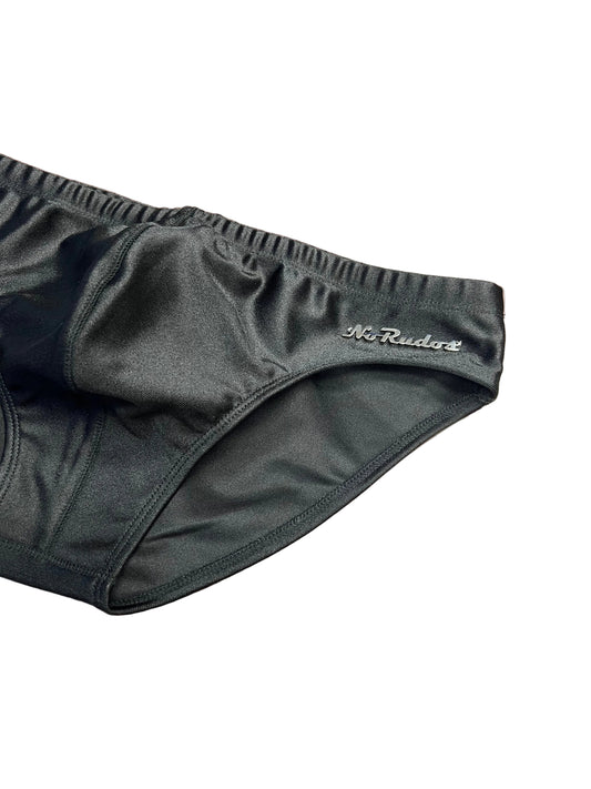 "Luxe to the Max" Solid Contour Front Brief (2" Hip) Black Onyx