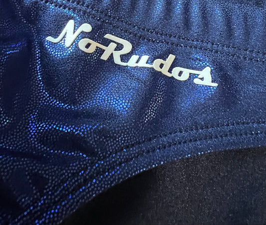 "The Kraken" Blue Sparkle Contour Front Swim Brief (1" Hip)