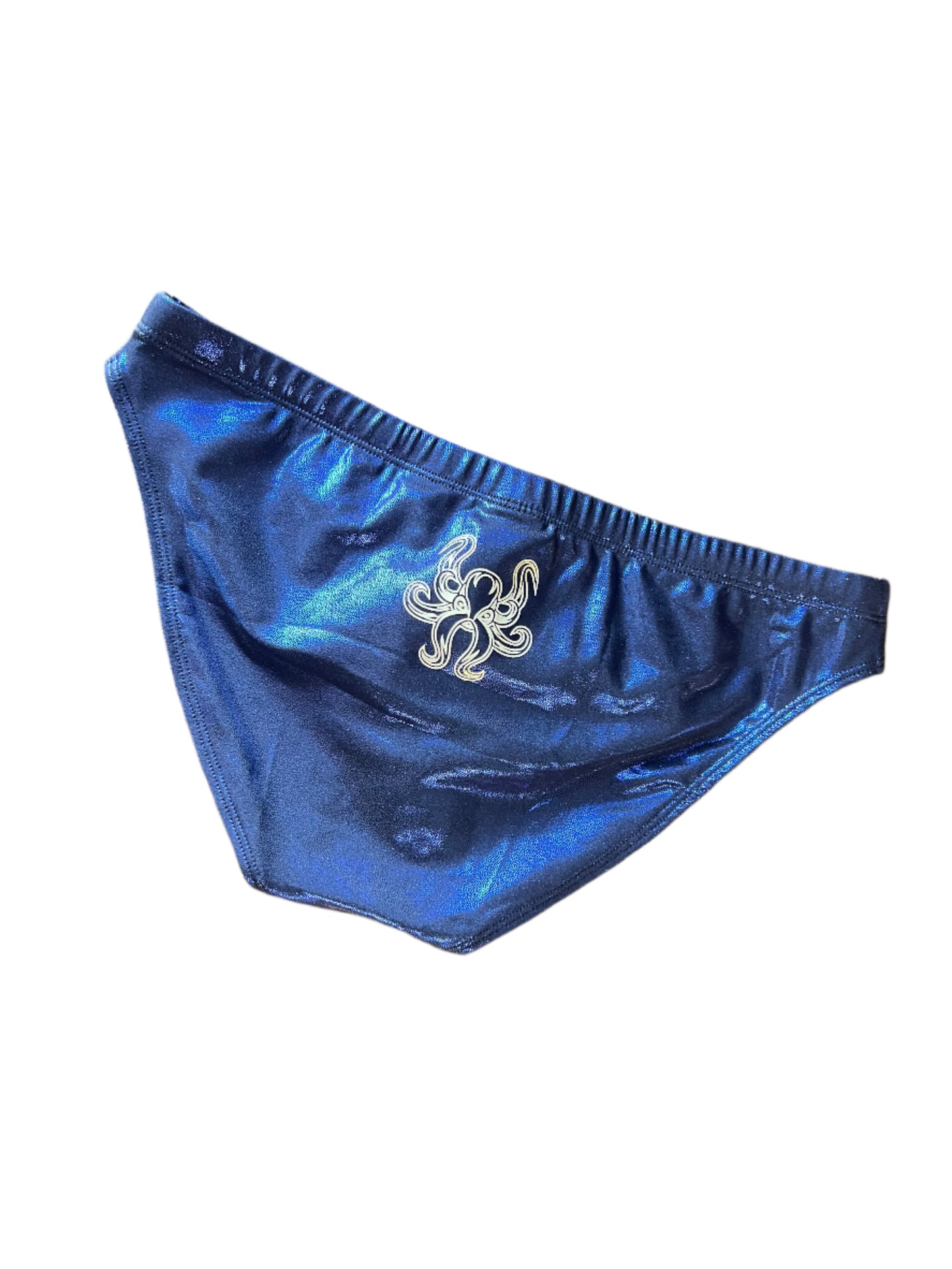 "The Kraken" Blue Sparkle Contour Front Swim Brief (1" Hip)