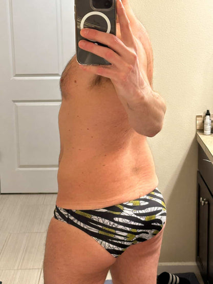 "Think Zebra" Contour Front Swim Brief (1" Hip)