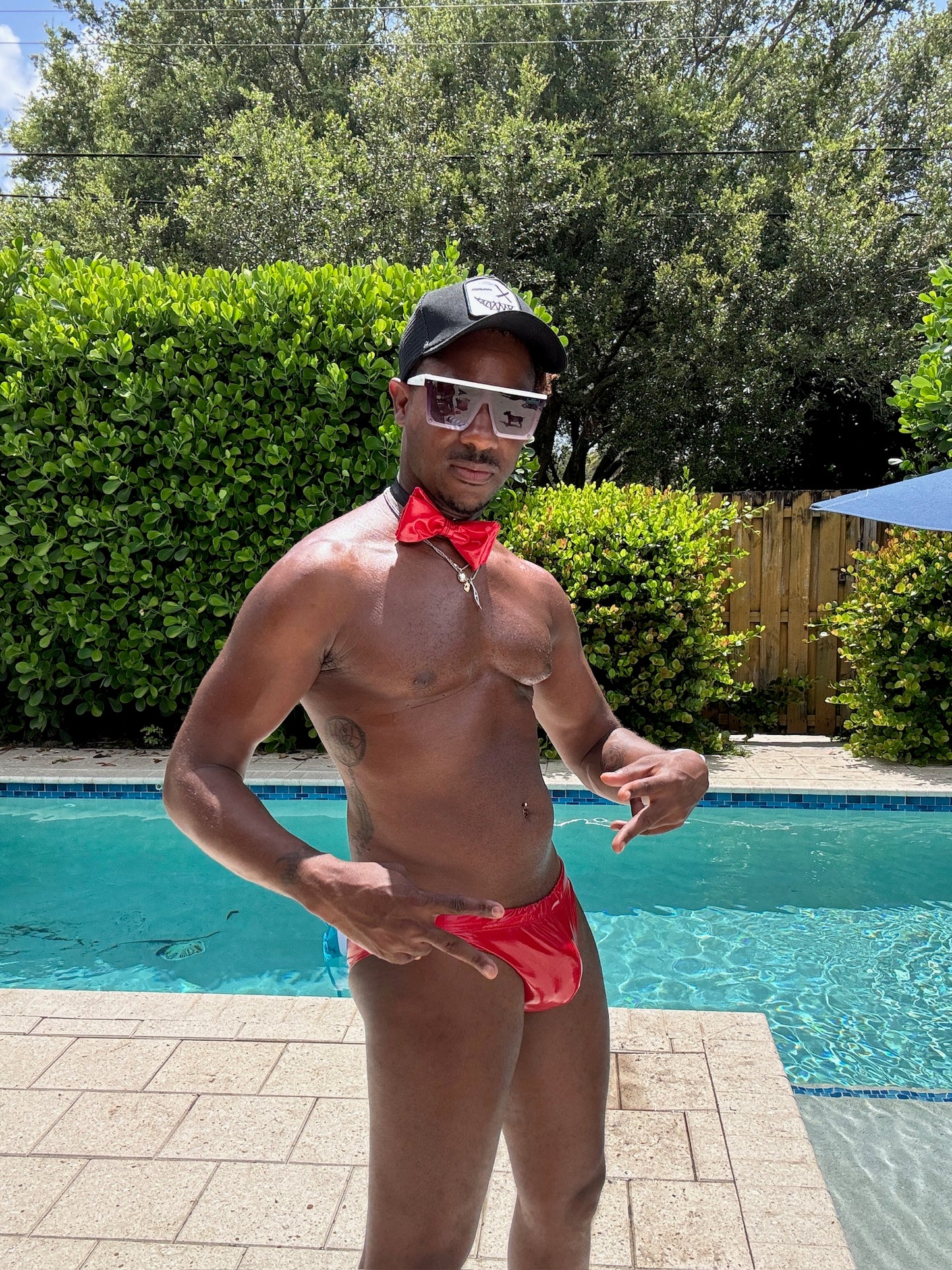 "Slick and Shiny" PVC Swim Brief