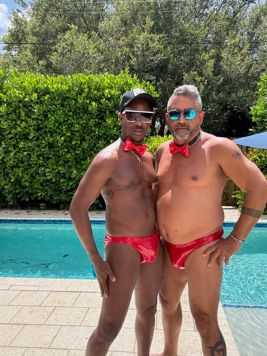 "Slick and Shiny" PVC Swim Brief