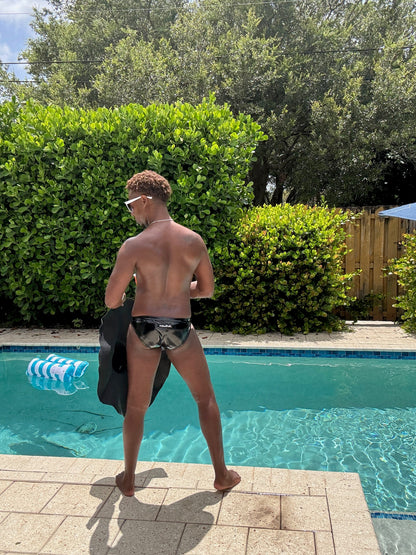 "Slick and Shiny" PVC Swim Brief