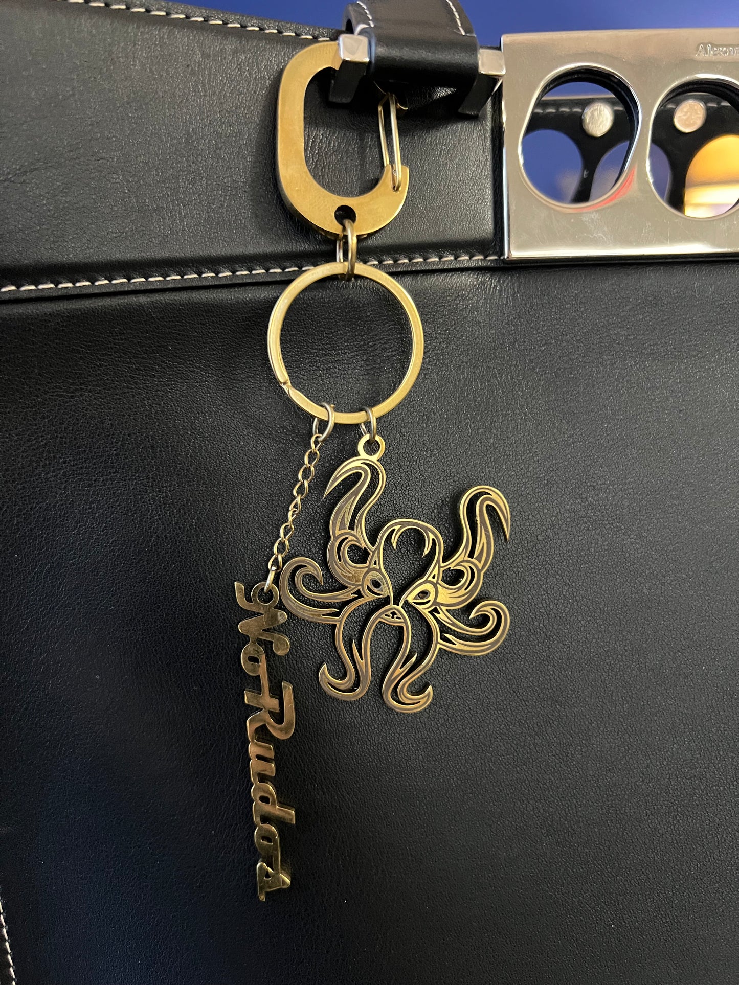 "The Kraken" Keychain / Bag Charm - Gold