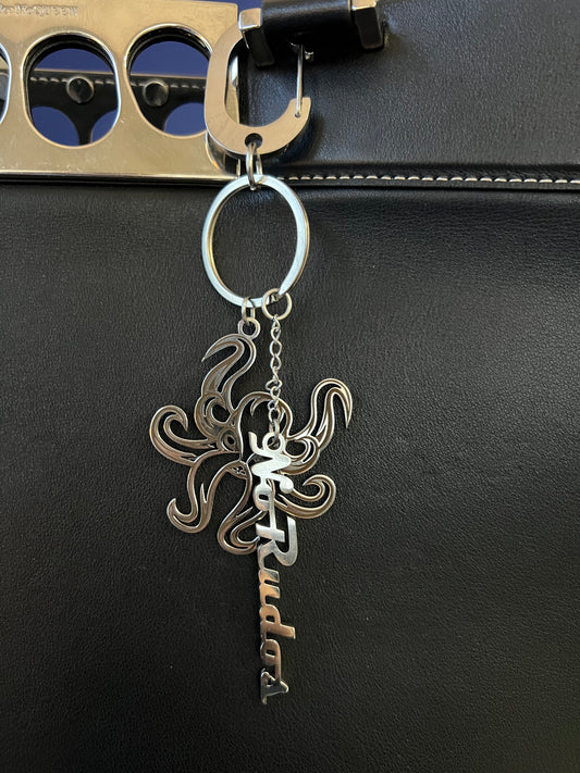 "The Kraken" Keychain / Bag Charm - Gunmetal