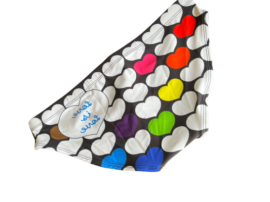 "Love is Love" Contour Front Swim Brief (2" Hip)