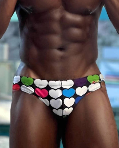 "Love is Love" Contour Front Swim Brief (2" Hip)