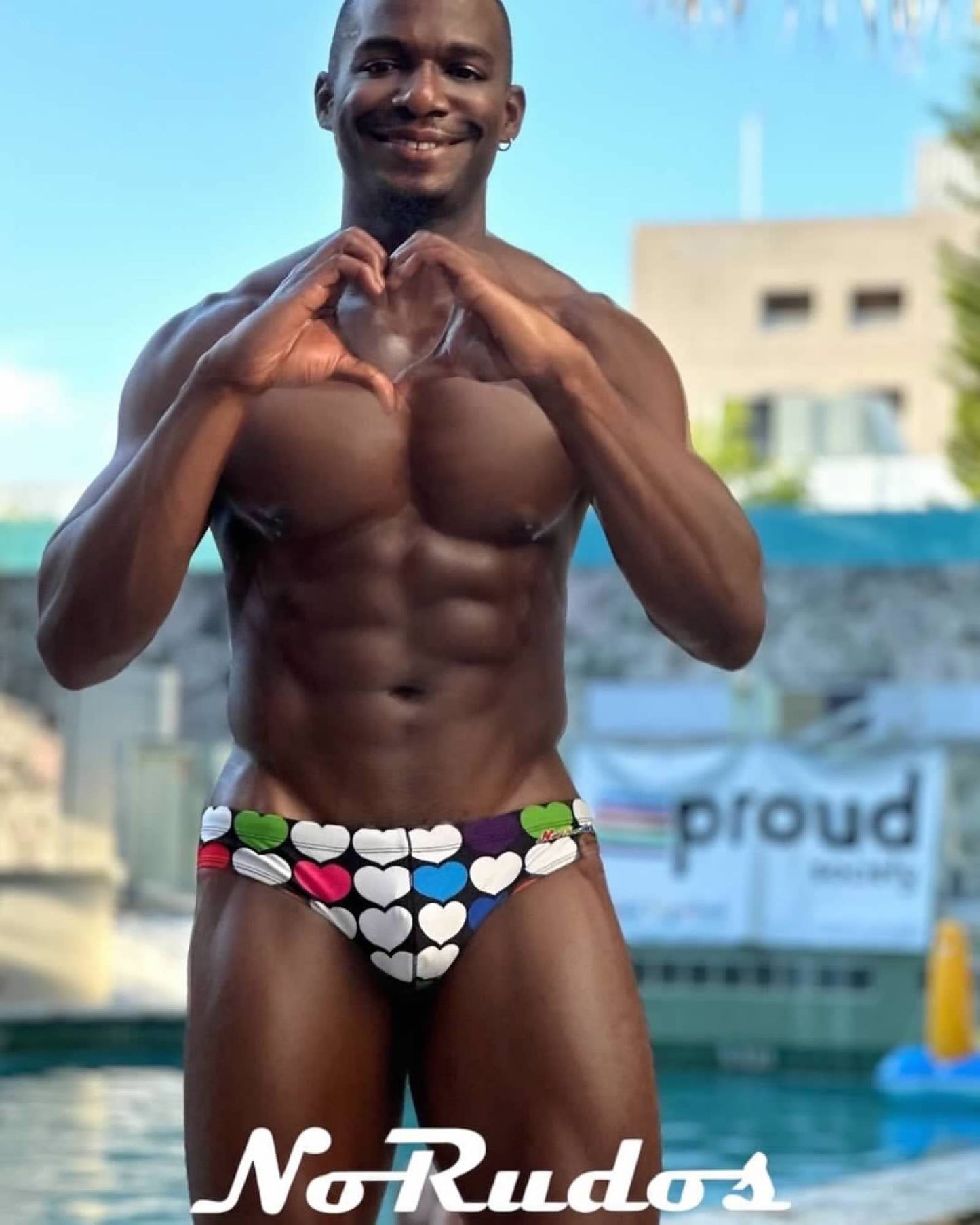 "Love is Love" Contour Front Swim Brief (2" Hip)