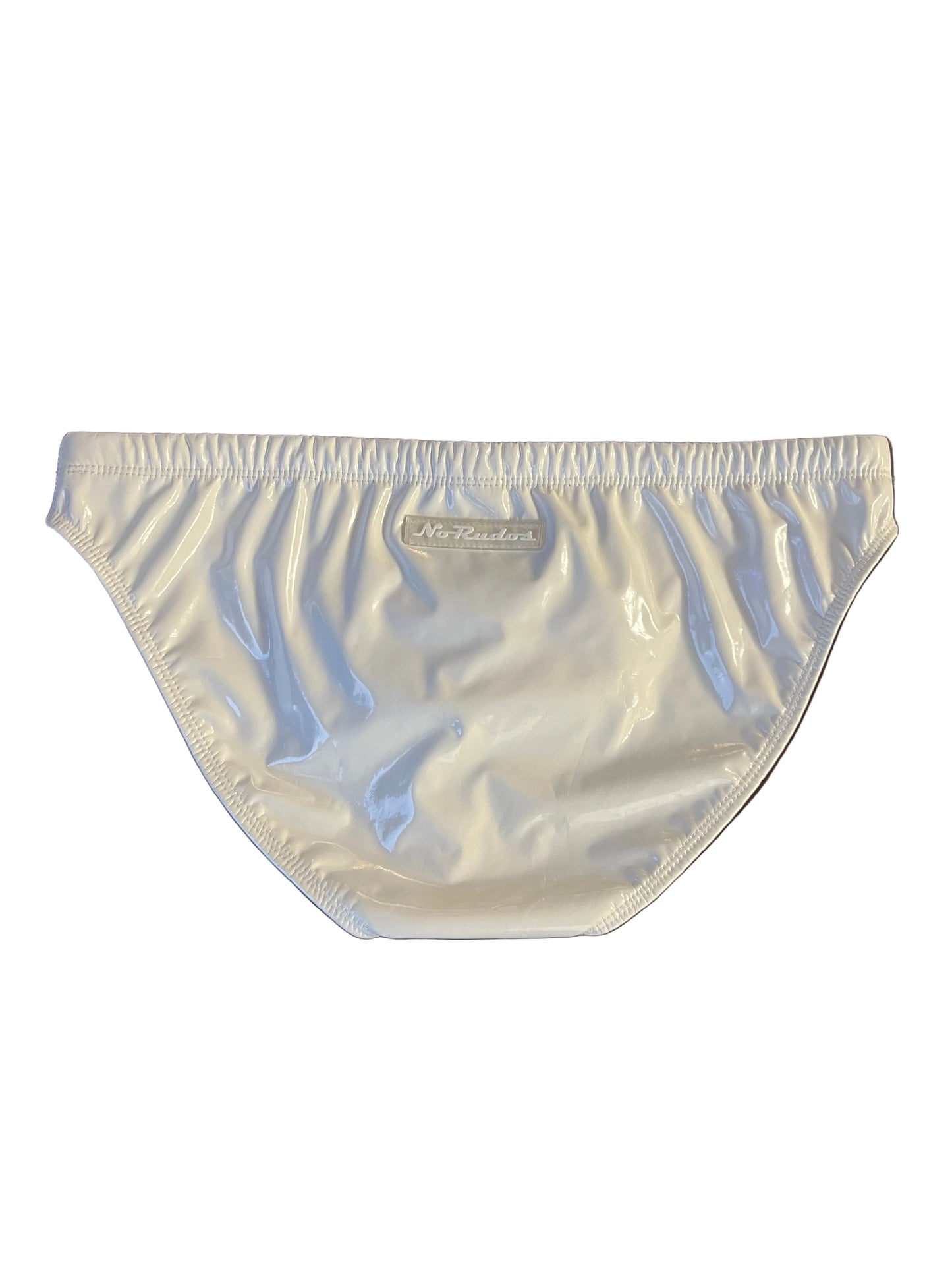 "Slick and Shiny" PVC Swim Brief (1" Hip) White