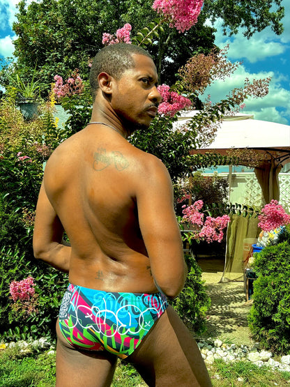 "Graffiti Glamour" Swim Brief