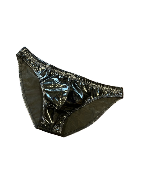 "Slick and Shiny" PVC Swim Brief (1" Hip) Black