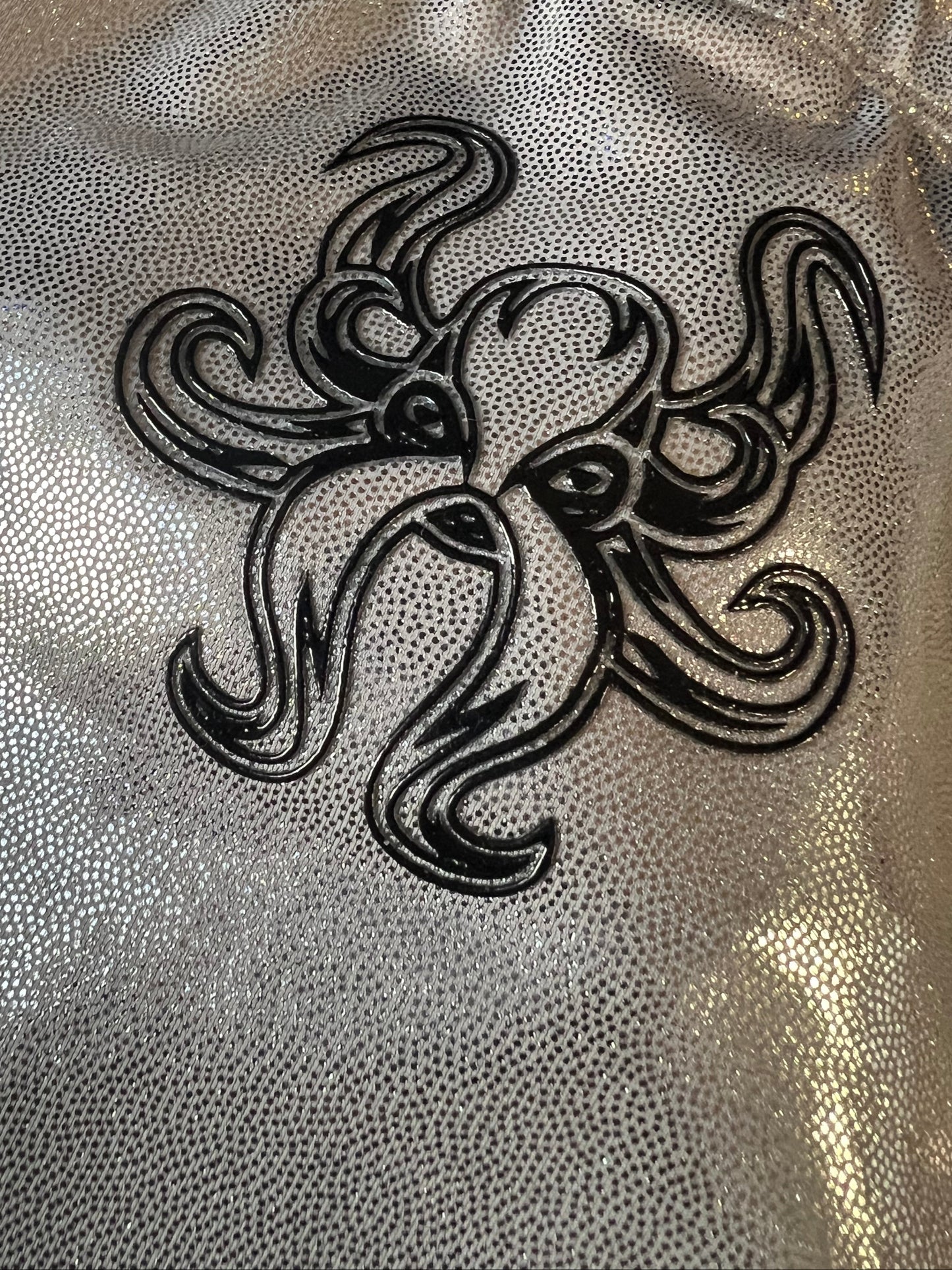 "The Kraken" Silver Sparkle Contour Front Swim Brief (1" Hip)