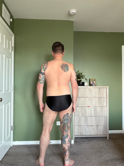 "Luxe to the Max" Solid Contour Front Brief (2" Hip) Black Onyx