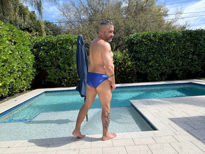 "Luxe to the Max" Solid Grecian Blue Contour Front Brief (2" Hip)